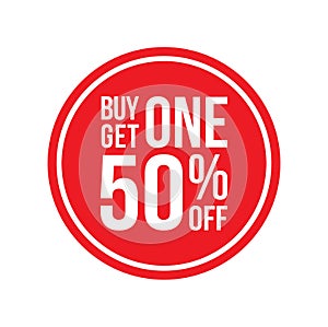 Buy One Get One 50% Off Sign Horizontal Circular