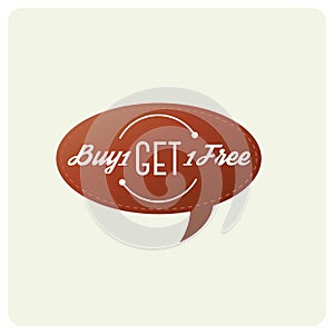 buy one get one free badge. Vector illustration decorative background design