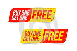 Buy one get one free bogo template voucher or coupon set