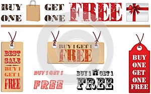Buy one Get one Free label