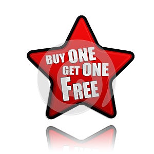 Buy one get one free red star banner