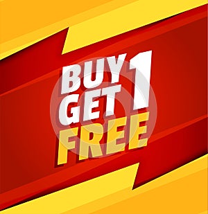 Buy one get one free red and yellow sale background
