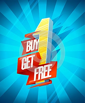 Buy one get one free sale banner design concept