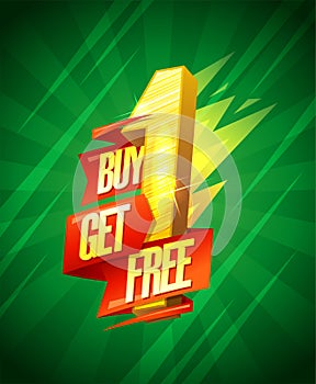 Buy one get one free - sale banner vector design