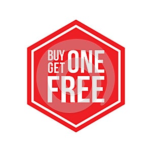 Buy One Get One Free Sign Hexagon