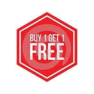 Buy One Get One Free Sign Numbers Hexagon