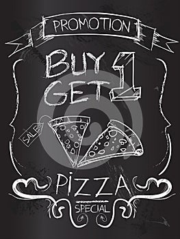 Buy one Get one pizza on blackboard
