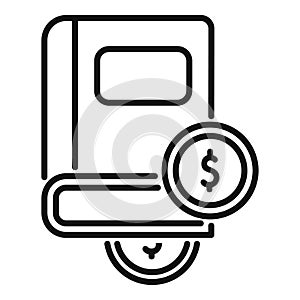 Buy online book icon outline vector. Author literature
