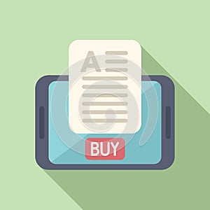 Buy online document icon flat vector. Based library