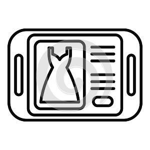 Buy online new dress icon outline vector. Online store shop