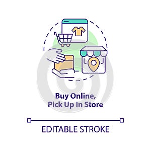 Buy online and pick up in store concept icon