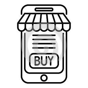 Buy online store credit icon outline vector. Market order