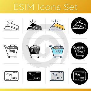 Buy precious metals icons set.