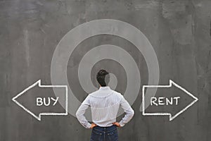 buy or rent choice, real estate concept