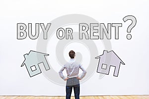 Buy or rent concept, real estate question