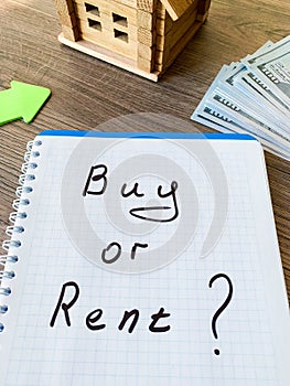 Buy or rent home. Real estate concept.
