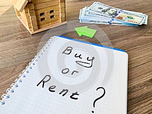 Buy or rent home. Real estate concept.