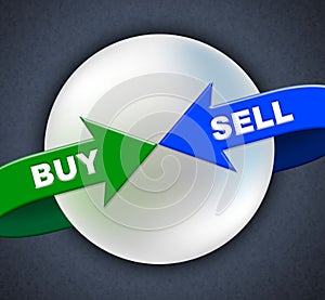 Buy Sell Arrows Shows Retail Purchase And Shop