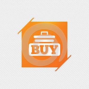 Buy sign icon. Online buying cart button.