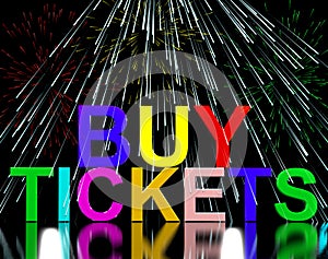 Buy Tickets Words With Fireworks Showing