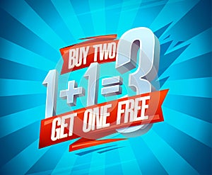 Buy two get one free sale banner design