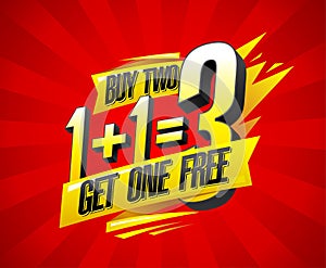 Buy two get one free sale banner design