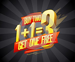 Buy two get one free sale banner design