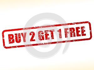 Buy two get one free text