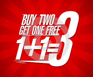 Buy two get one sale design.