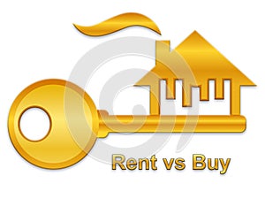 Buy Versus Rent Key Compares Leasing Or Property Purchase - 3d Illustration
