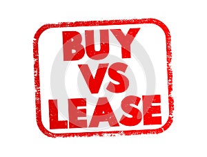 Buy Vs Lease text quote, concept background