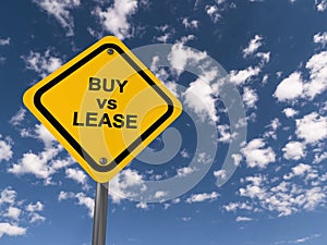 Buy vs lease traffic sign