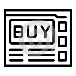 Buy website icon outline vector. Fill form