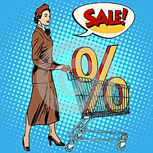 Buyer discounts sale grocery cart