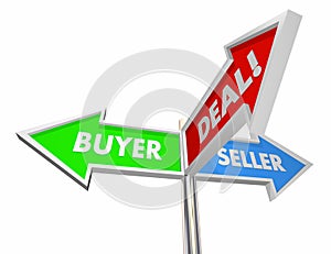 Buyer Seller Negotiate Deal Sold Customer Signs