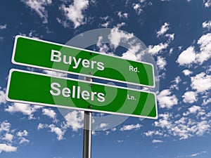 Buyers and sellers road sign photo