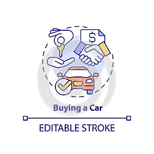 Buying car concept icon