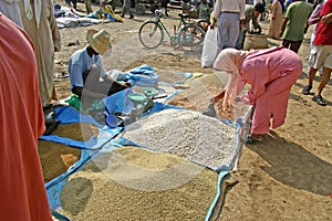 Buying couscous on the Market