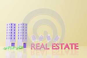 Buying and selling residential buildings, high-rise residences, dormitories, apartments, 3D renders