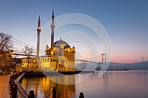 Buyuk Mecidiye Mosque in Ortakoy District, Istanbul, Turkey