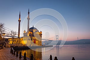 Buyuk Mecidiye Mosque in Ortakoy District, Istanbul, Turkey