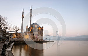 Buyuk Mecidiye Mosque in Ortakoy District, Istanbul, Turkey