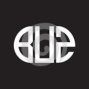 BUZ letter logo design on black background. BUZ