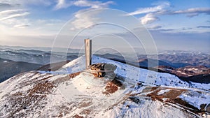 Buzludzha aerial panorama