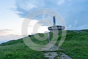 Buzludzha socialist and communist party monument in Bulgaria. Concrete built structure in the balkan. USSR symbol building