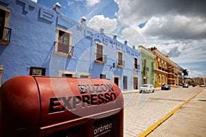 Buzon expresso post box on the road in Campeche, Mhexico