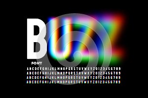 Buzz font, blurry style alphabet