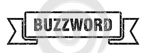 buzzword ribbon. buzzword grunge band sign.