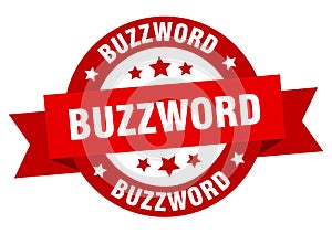 buzzword round ribbon isolated label. buzzword sign.