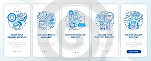 Buzzworthy content techniques onboarding mobile app page screen